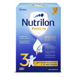 NUTRILON Premium 3 (600г) Детское Молочко с Комплексом PronutriPlus для Иммунитета {с 12 мес} 600г.