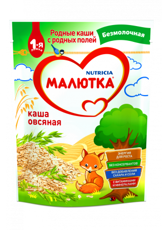 МАЛЮТКА Каша Овсяная без Молока {с 6 мес} Doy Pack 200г.