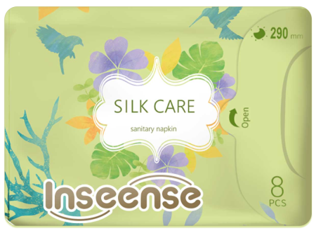 Inseense Silk Care Прокладки женские гигиенические ночные 5 капель 290 мм 8шт