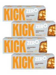 KICK ZERO Батончик Арахис в Шоколаде Без Сахара (Арахисовая Нуга) 45гр-4шт