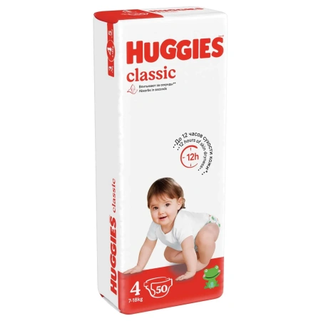 Huggies Classic Подгузники 4 (50шт) 7-18кг