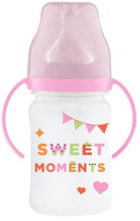 Mepsi Бутылочка из ПП Sweet moments с широким горлом ручками и силиконовой соской 270мл 6+