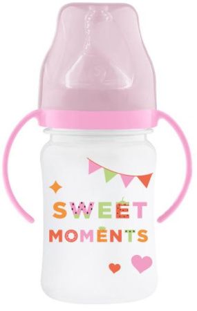 Mepsi Бутылочка из ПП Sweet moments с широким горлом ручками и силиконовой соской 270мл 6+