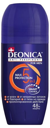 DEONICA FOR MEN Антиперспирант 5 Protection {Ролик} Шоубокс 50 мл