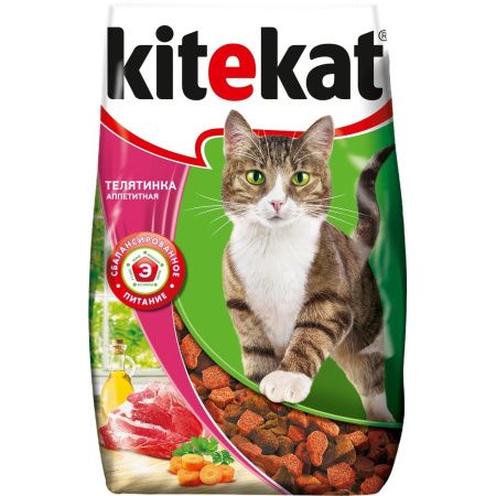 Сухой корм для кошек Kitekat, с аппетитной телятинкой 350г