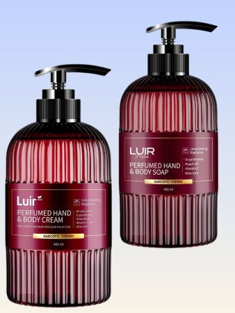 Luir Набор Парфюмированное Мыло и Крем для Рук и Тела Narcotic Cherry (2 штуки по 400) 0,8 л