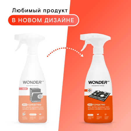 WonderLab Экосредство для Кухонных Плит и Грилей {с распылит} 0,55л