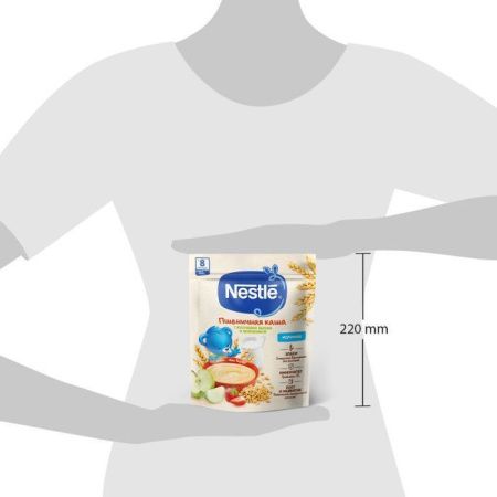 NESTLE Каша Молочная Пшеничная с Кусочками Яблока и Земляникой {с 8 мес} Doy Pack 200г.