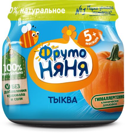 ФрутоНяня Пюре из Тыквы Натур. {с 5 мес} 80г.