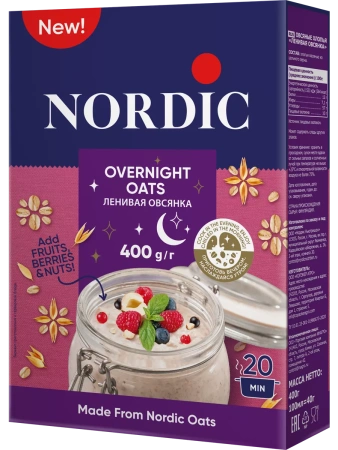 NORDIC Овсяные Хлопья Ленивая Овсянка (20 мин.) 400г
