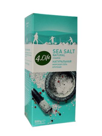 4 LIFE Соль Морская Крупная Натуральная (картон) 500г