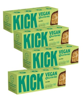 KICK VEGAN&GLUTEN FREE Батончик Халва с Корицей с Семенами Тыквы и Кунжута в Тёмном Шоколаде 45гр-4шт KICK VEGAN&GLUTEN FREE Батончик Халва с Корицей с Семенами Тыквы и Кунжута в Тёмном Шоколаде 45гр-4шт
