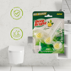 Deep Bright Блок обода унитаза Сочный Лимон 1шт/уп Deep Bright Блок обода унитаза Сочный Лимон 1шт/уп