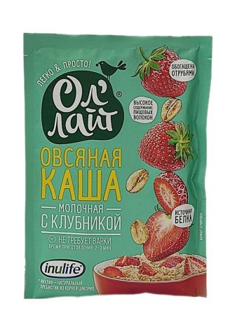 Ол'Лайт Каша Овсяная с Клубникой с Молоком 40 гр-6шт