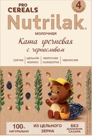 NUTRILAK Premium Каша PROCEREALS Гречневая с Черносливом Цельнозерновая с Молоком {с 4 мес} 200г