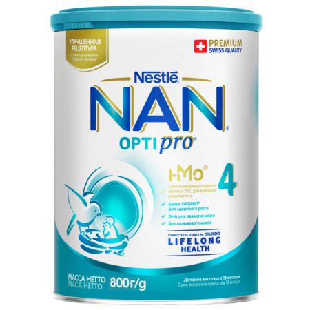NAN Optipro 4 (800г) Детское Молочко {с 18 мес} 800г.